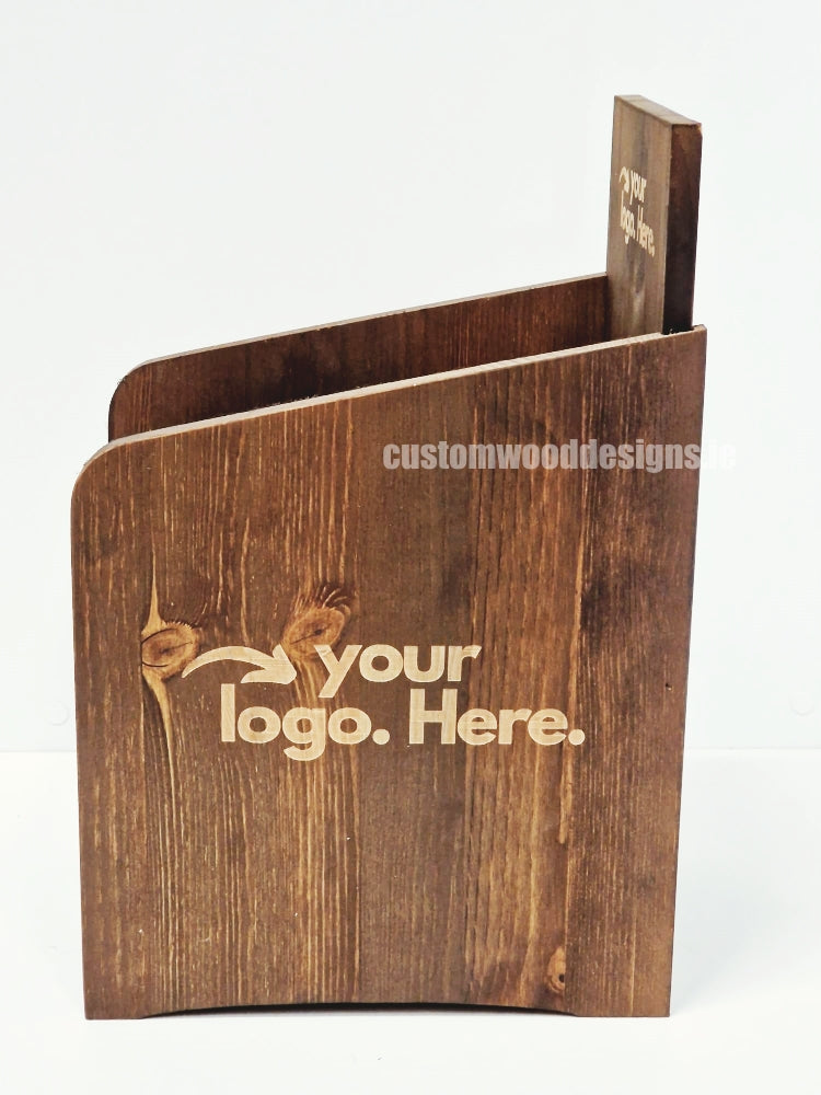 Dark Pine Two-Tier Compact Countertop Display - CWDdisplays