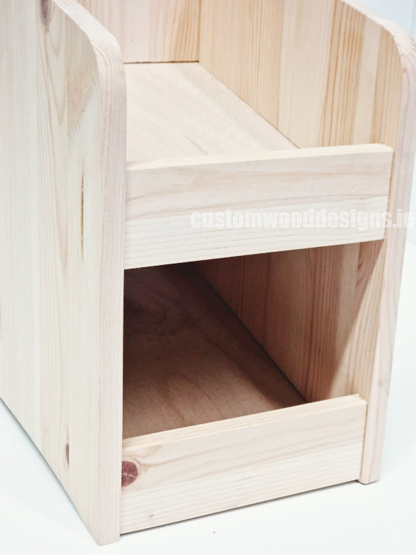 Natural Pine Two-Tier Compact Countertop Display - CWDdisplays