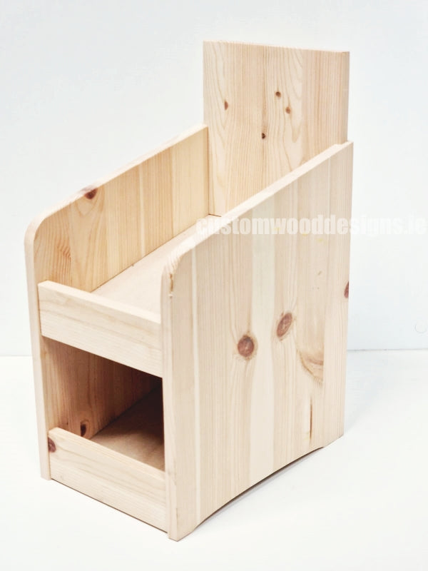 Natural Pine Two-Tier Compact Countertop Display - CWDdisplays