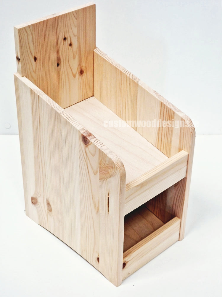 Natural Pine Two-Tier Compact Countertop Display - CWDdisplays