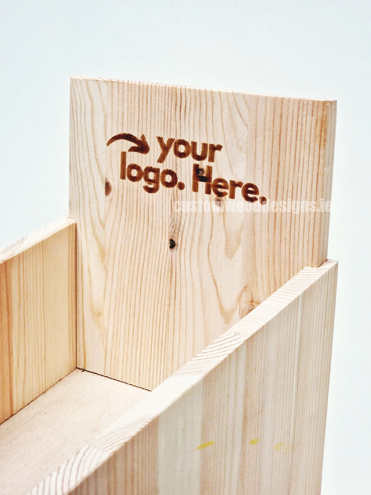 Natural Pine Two-Tier Compact Countertop Display - CWDdisplays