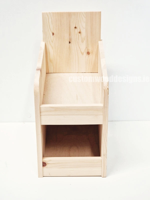 Natural Pine Two-Tier Compact Countertop Display - CWDdisplays