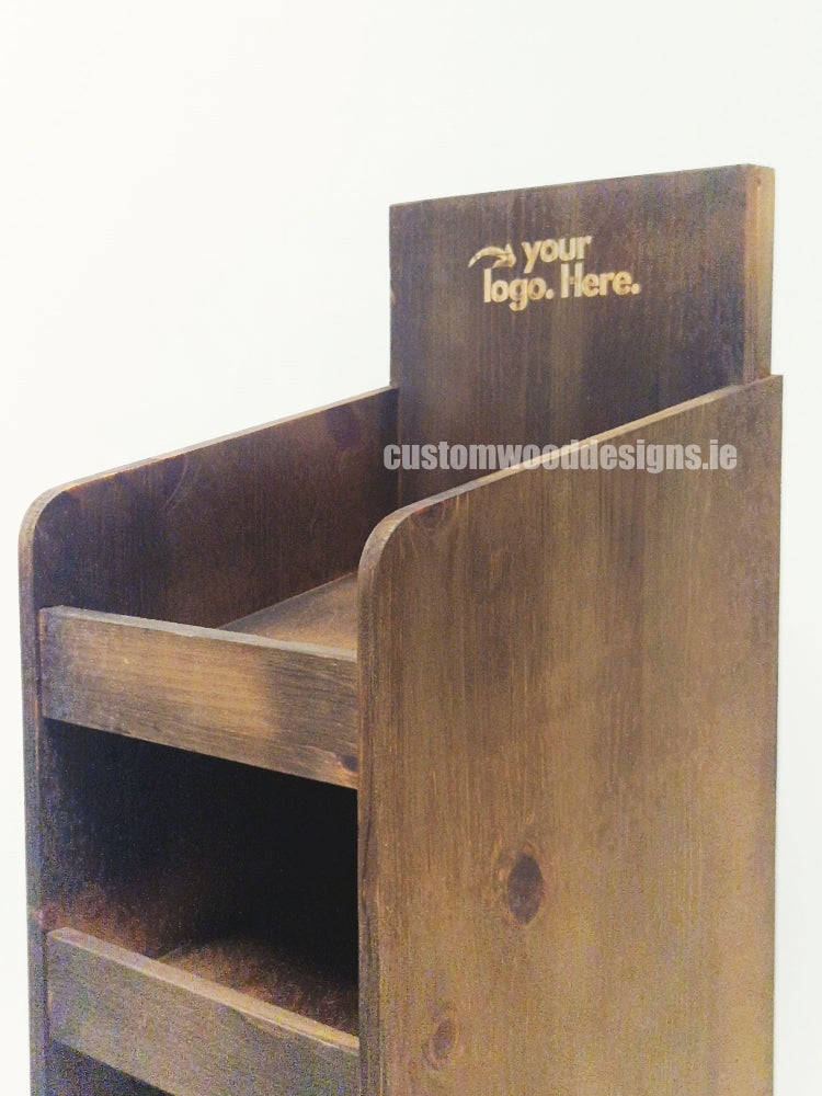 Dark Pine Four-Shelf Compact Countertop Display - CWDdisplays