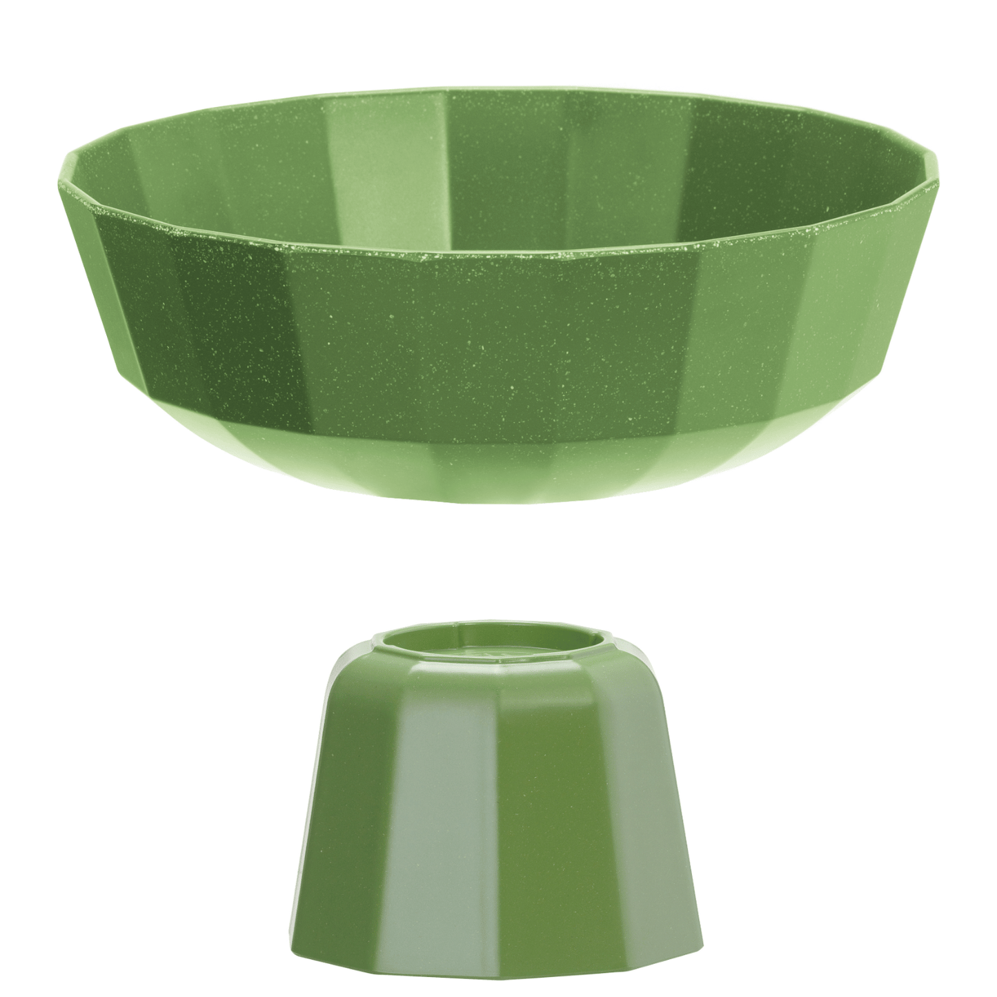 Green Metropolis pedestal base for cake stand, 110x82mm, by Fine Dine, showing the decorative ceramic platform with detailed design.