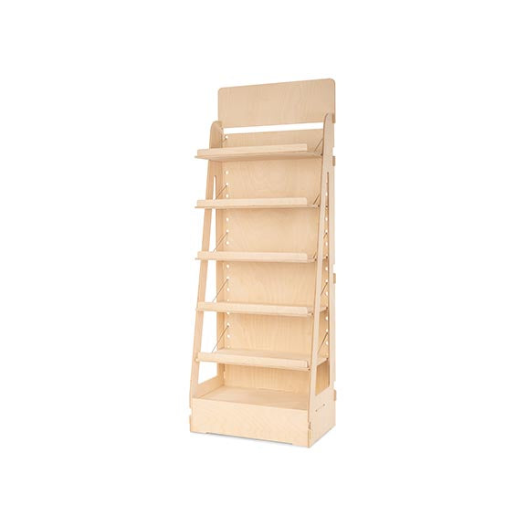 Adjustable wooden retail display unit