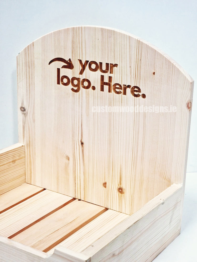 Wooden counter display for pharmacy retail