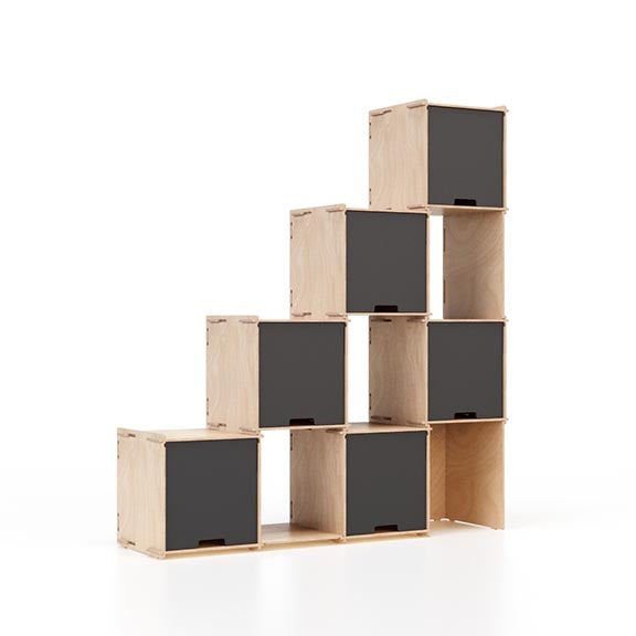 Stackable modular wooden retail display units