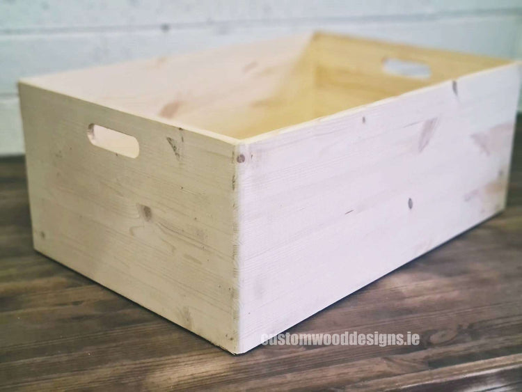 Wooden crate display for retail merchandising