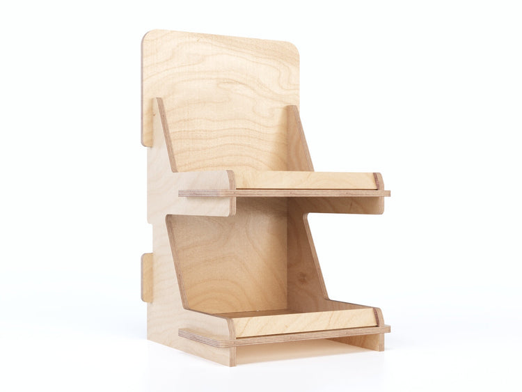 Slot-together wooden counter display unit