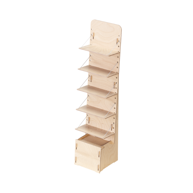 Slot-together free-standing display unit