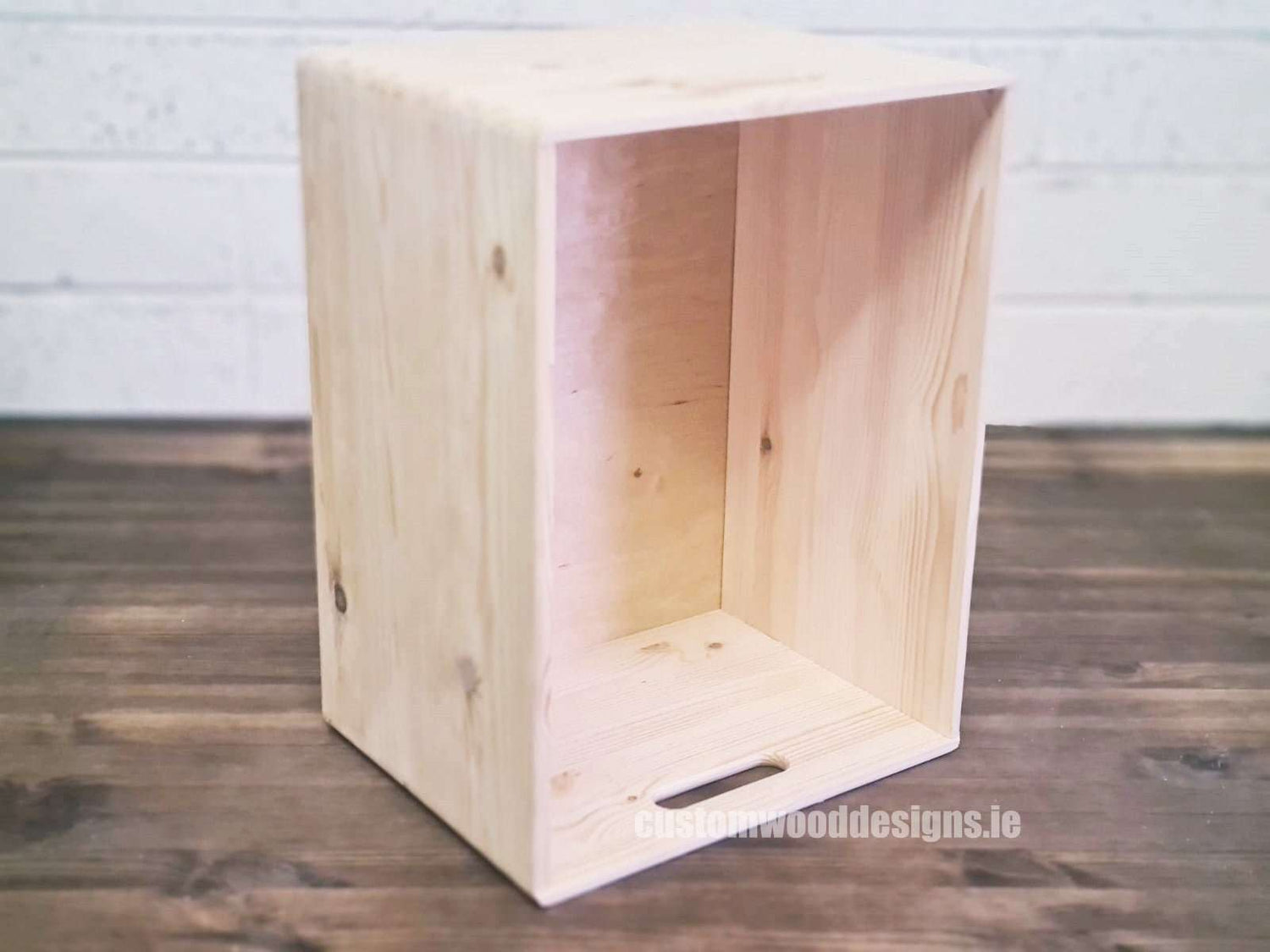 Pine crate display for garden centre retail