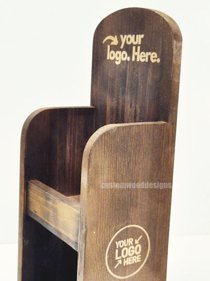 Dark Pine Mini Two-Tier Countertop Display - CWDdisplays