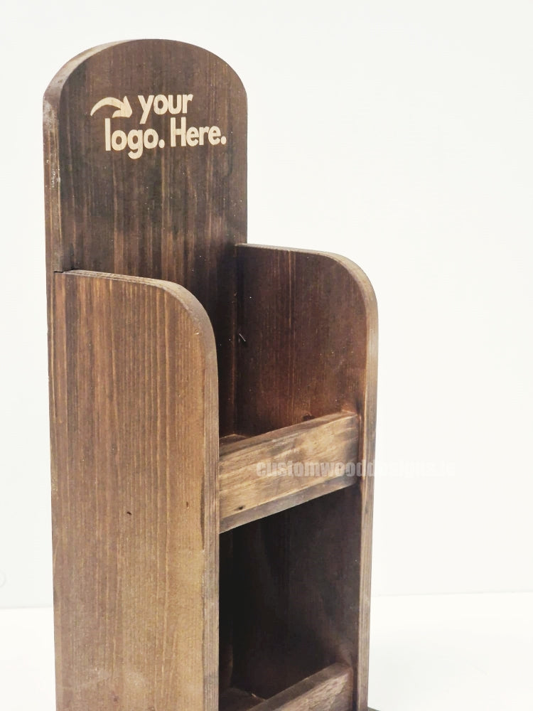 Dark Pine Mini Two-Tier Countertop Display - CWDdisplays