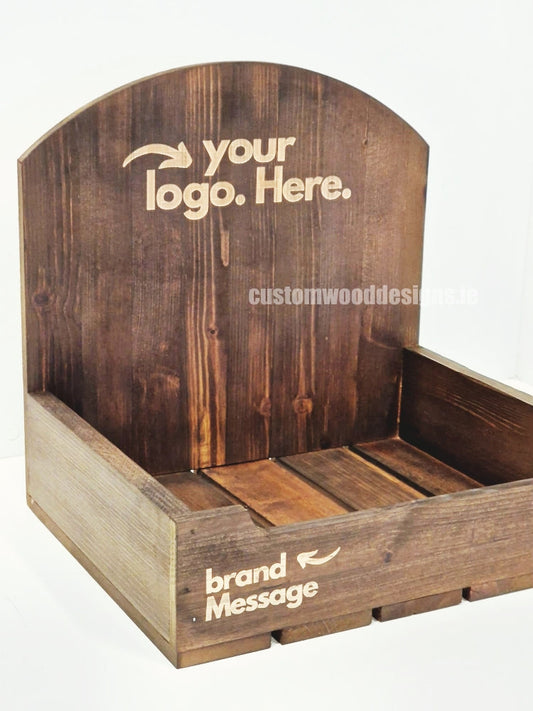 Dark Pine Crate-Style Counter top Display - CWDdisplays