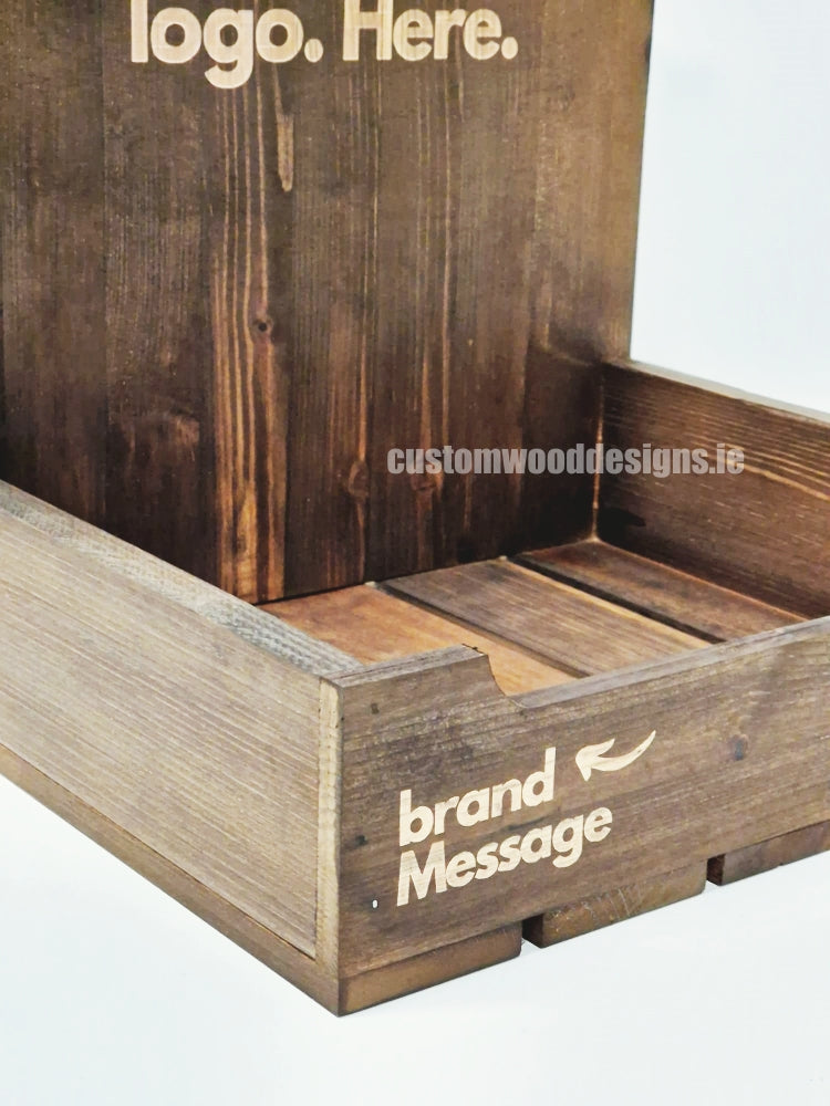 Dark Pine Crate-Style Counter top Display - CWDdisplays