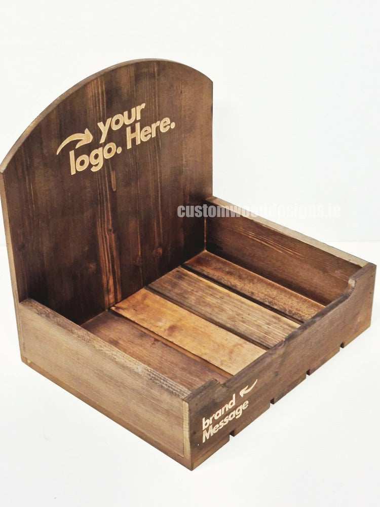 Dark Pine Crate-Style Counter top Display - CWDdisplays