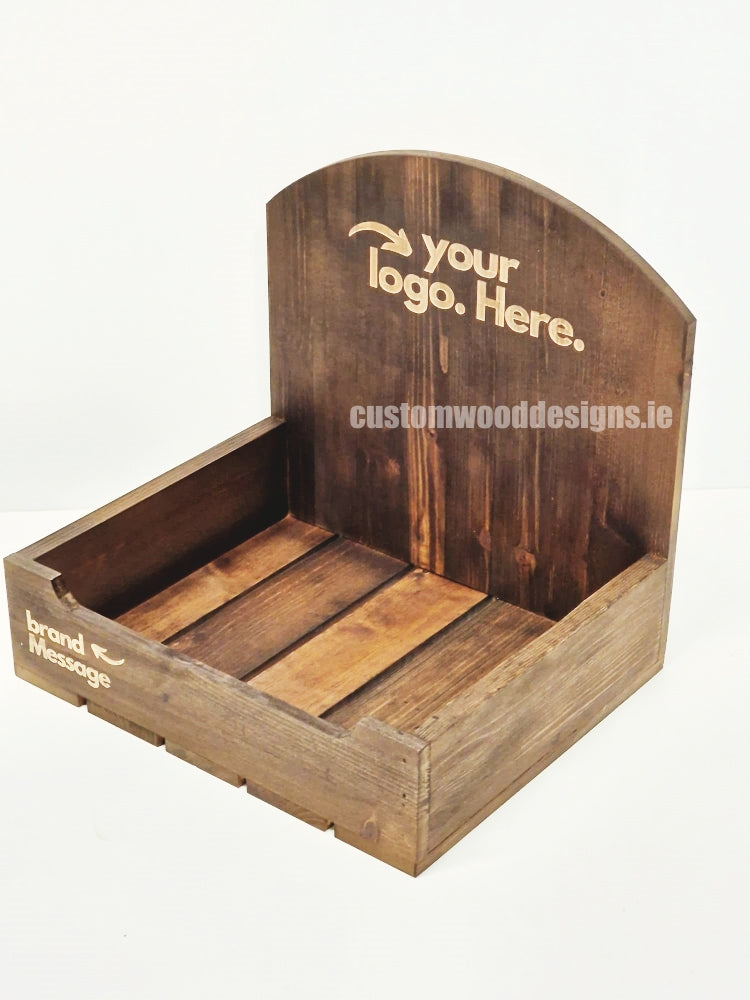 Dark Pine Crate-Style Counter top Display - CWDdisplays