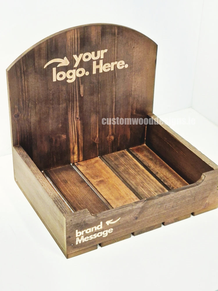 Dark Pine Crate-Style Counter top Display - CWDdisplays