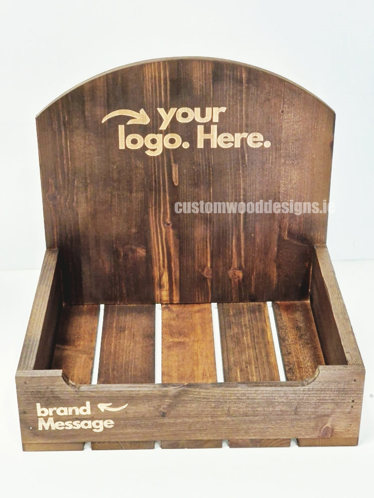 Dark Pine Crate-Style Counter top Display - CWDdisplays
