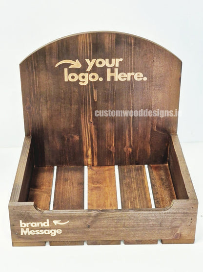 Dark Pine Crate-Style Counter top Display - CWDdisplays