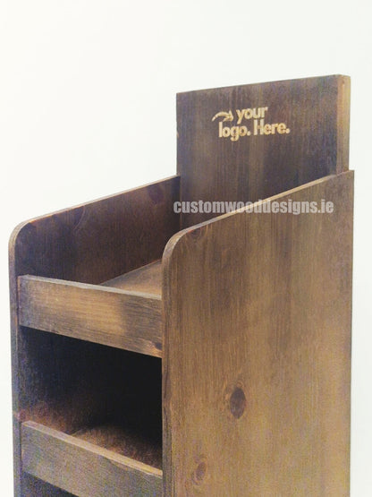 Dark Pine Four-Shelf Compact Countertop Display - CWDdisplays