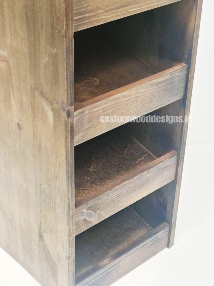 Dark Pine Four-Shelf Compact Countertop Display - CWDdisplays