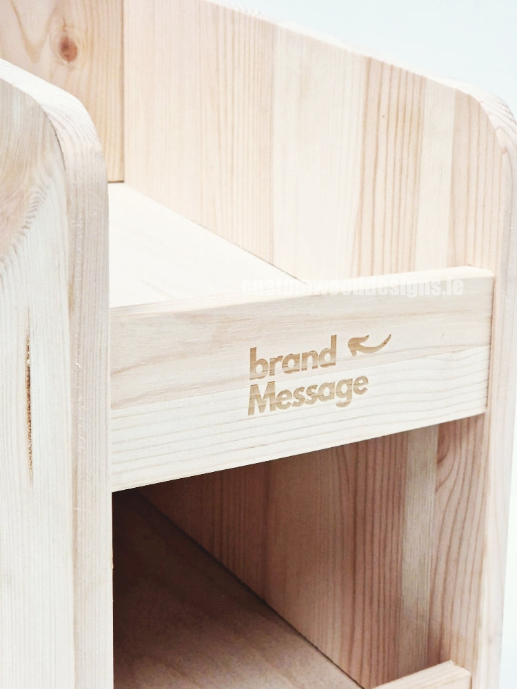 Natural Pine Two-Tier Compact Countertop Display - CWDdisplays