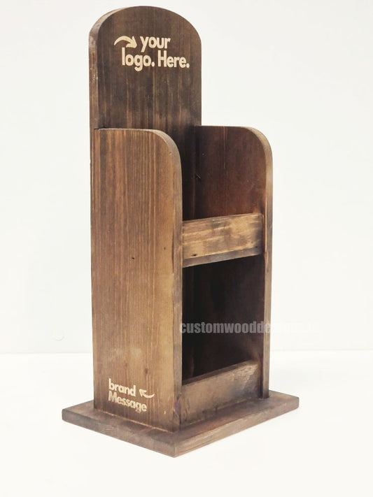 Dark Pine Mini Two-Tier Countertop Display - CWDdisplays