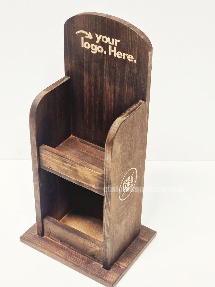 Dark Pine Mini Two-Tier Countertop Display - CWDdisplays