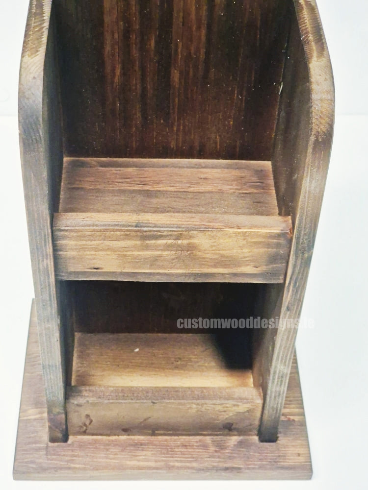 Dark Pine Mini Two-Tier Countertop Display - CWDdisplays