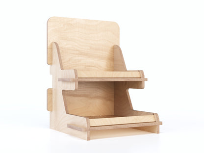 Countertop display featuring the Levia product by Esposit, showcasing its sleek design and compact size.