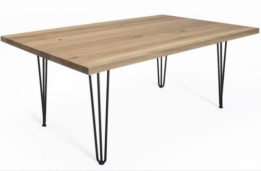Howth Oak Display Table – Classic Pin Solid Oak Dining Table, solid oak retail display table