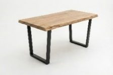 Kerry Live Edge Display Table – Nature Trapeze Live Edge Oak Dining Table, solid oak retail display table