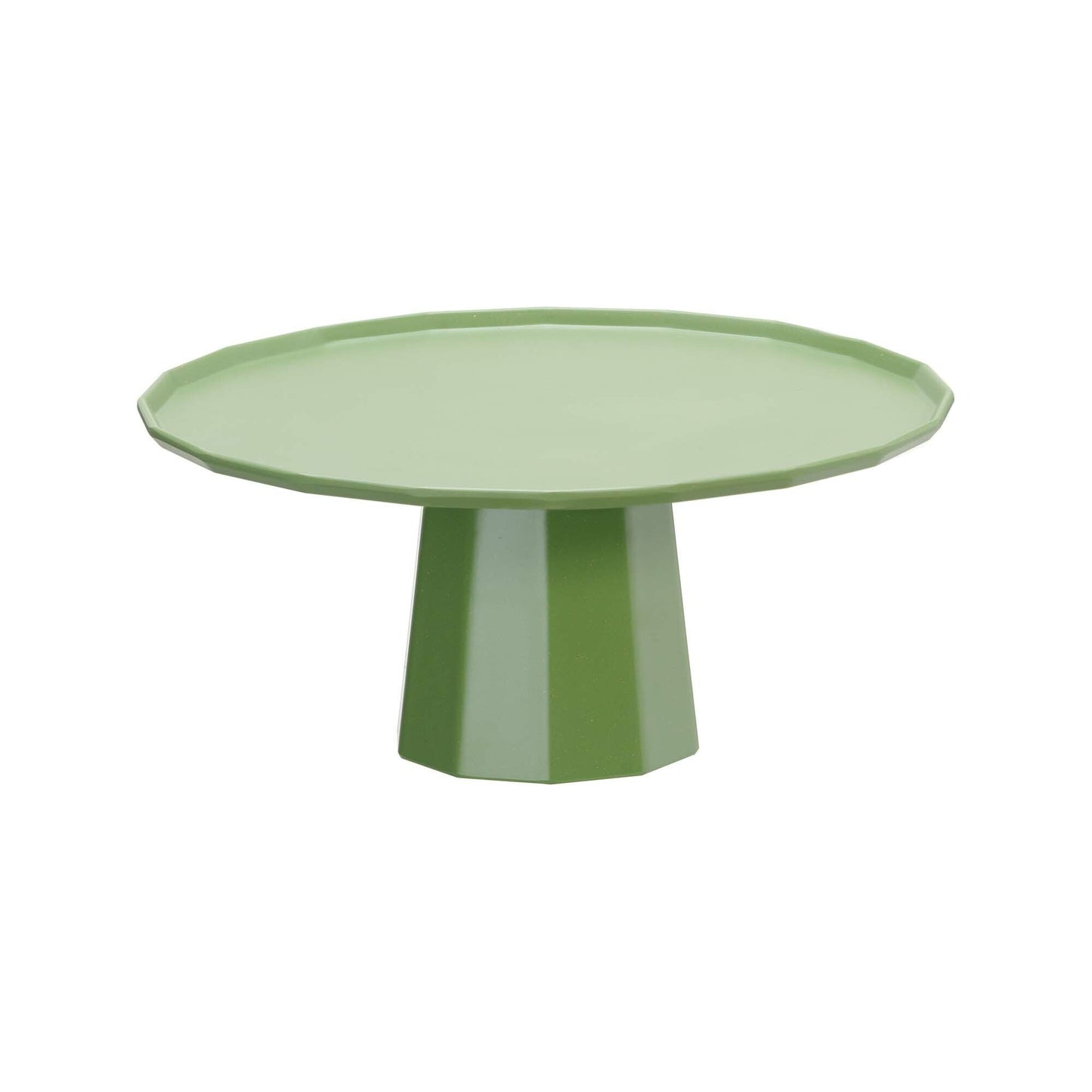 Green Metropolis pedestal base for cake stand, 110x120mm, by Fine Dine, shown in detailed close-up image.
