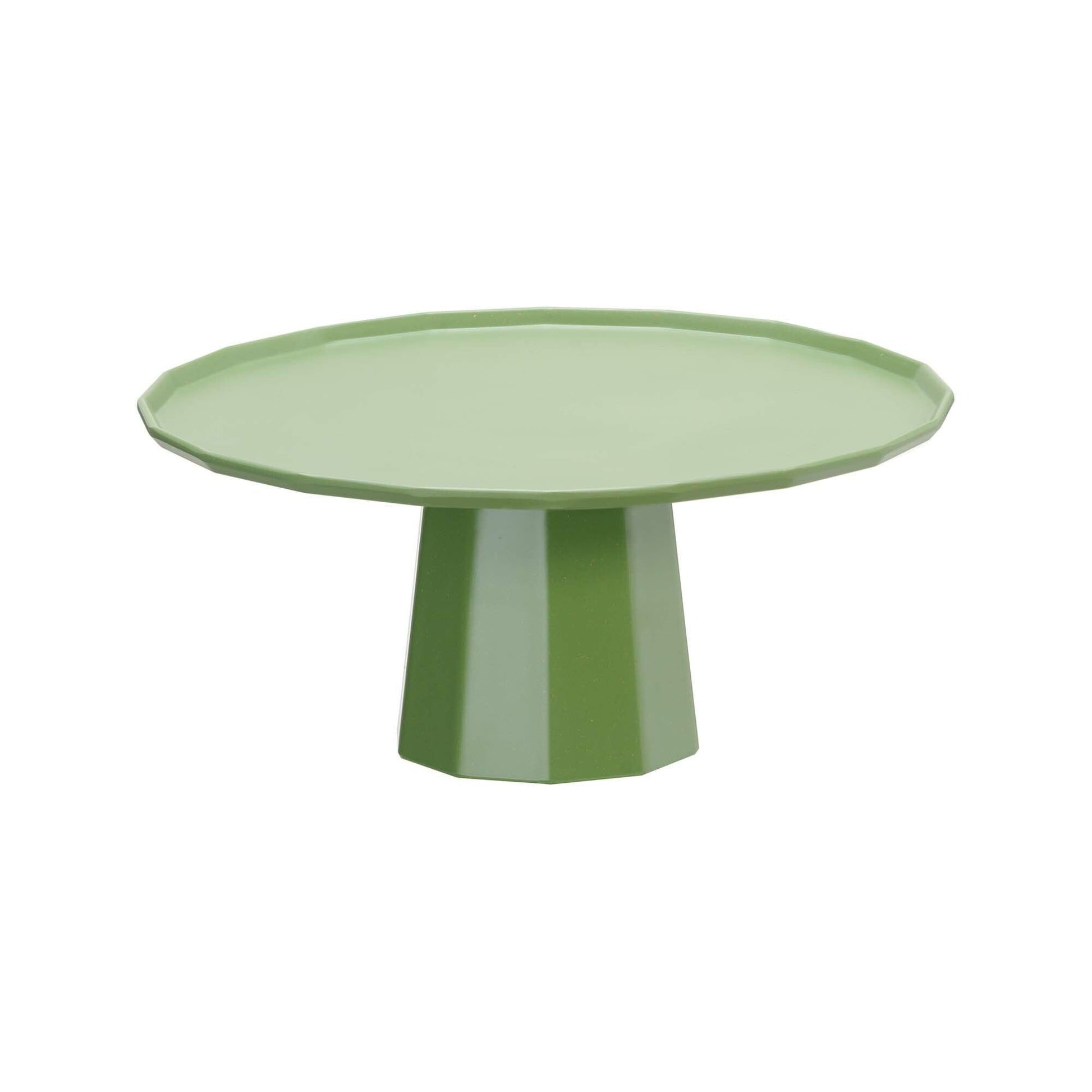 Green Metropolis pedestal base for cake stand, 110x120mm, by Fine Dine, shown in detailed close-up image.