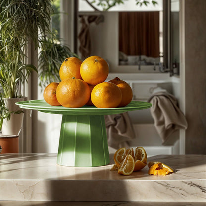 Green Metropolis pedestal base for cake stand, 110x120mm, by Fine Dine, displayed on a white background.