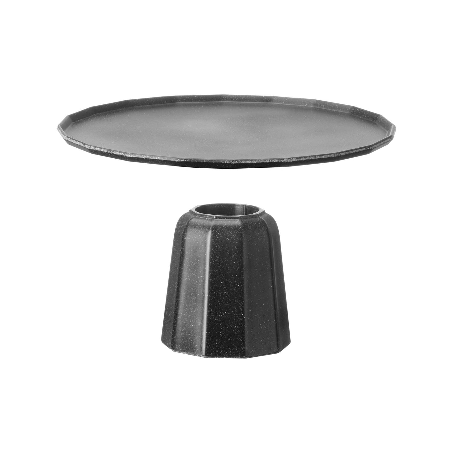 Black Metropolis pedestal base for cake stand, 110x120mm, by Fine Dine, showcasing a sleek, modern design for cake presentation.