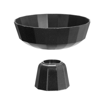 Black Fine Dine Metropolis fruit platter, 250mm, showcasing a sleek, modern design with fresh fruit arrangement.
