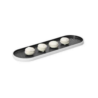 Reflection oval buffet tray by Fine Dine, measuring 530x160x20 mm, with a polished reflective surface and elegant oval shape.