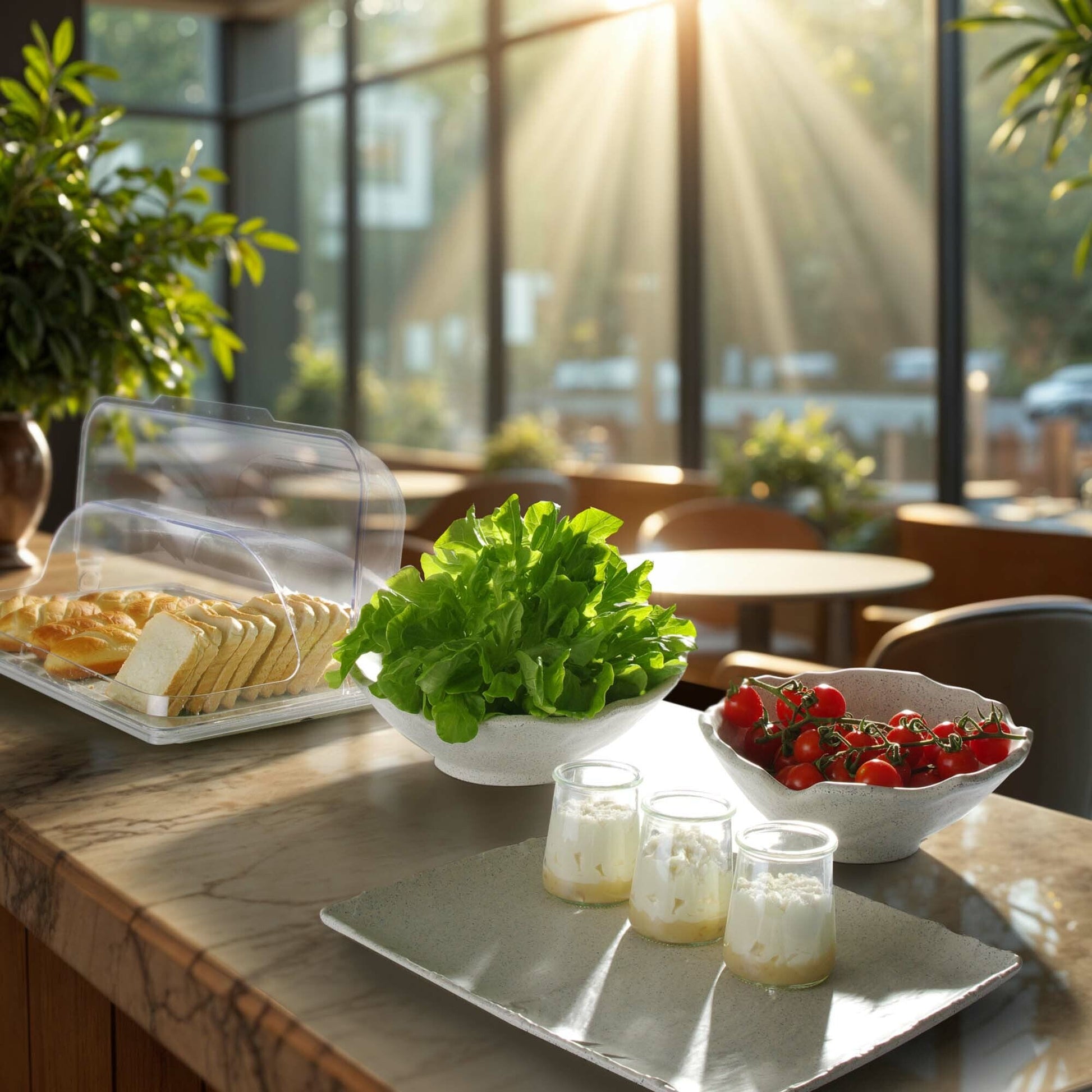Beige melamine platter by Fine Dine, GN 1/1 size, measuring 530x325mm, with a smooth surface and rectangular shape.