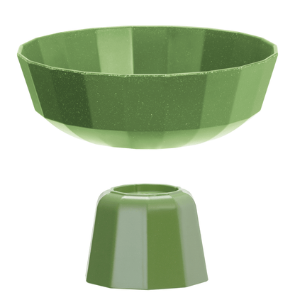 Green Metropolis pedestal base for cake stand, 110x82mm, by Fine Dine, showing the decorative ceramic platform with detailed design.