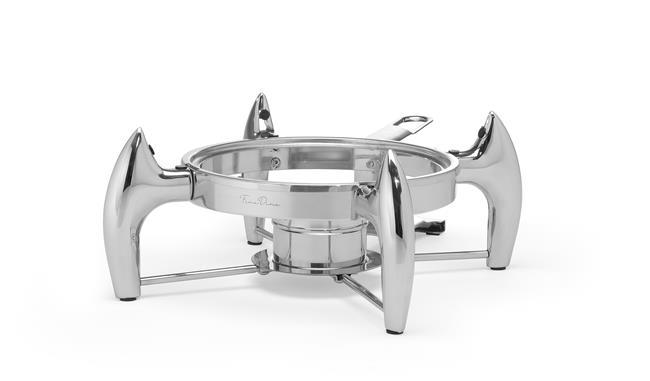 Fine Dine round induction heater frame, premium glass model, measuring 310x430x160mm, designed for easy installation and durability.