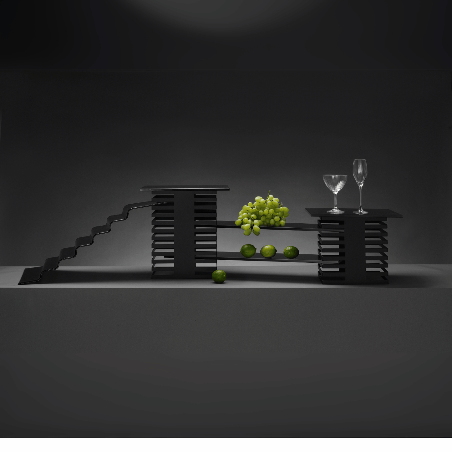 Skiatos buffet column, 17 levels, 250x250x500mm - CWDdisplays