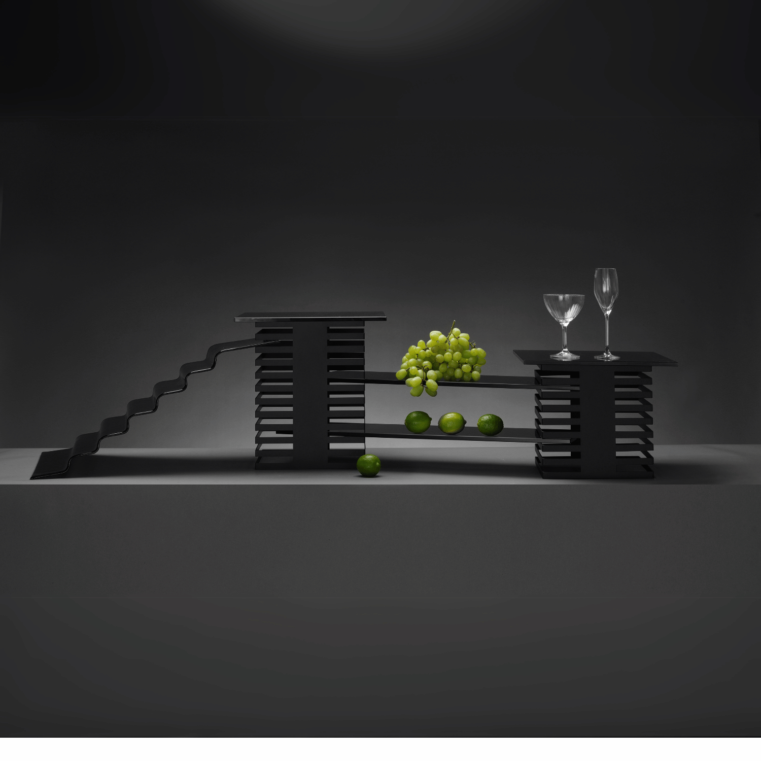 Skiatos buffet column, 17 levels, 250x250x500mm - CWDdisplays