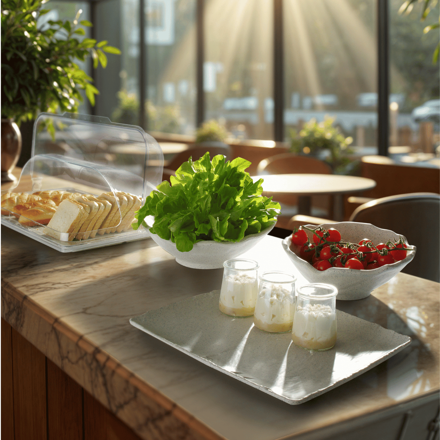 Polycarbonate roll-top lid for GN 1/1 container, 535x330x135mm, Fine Dine food storage lid with flexible roll-top design