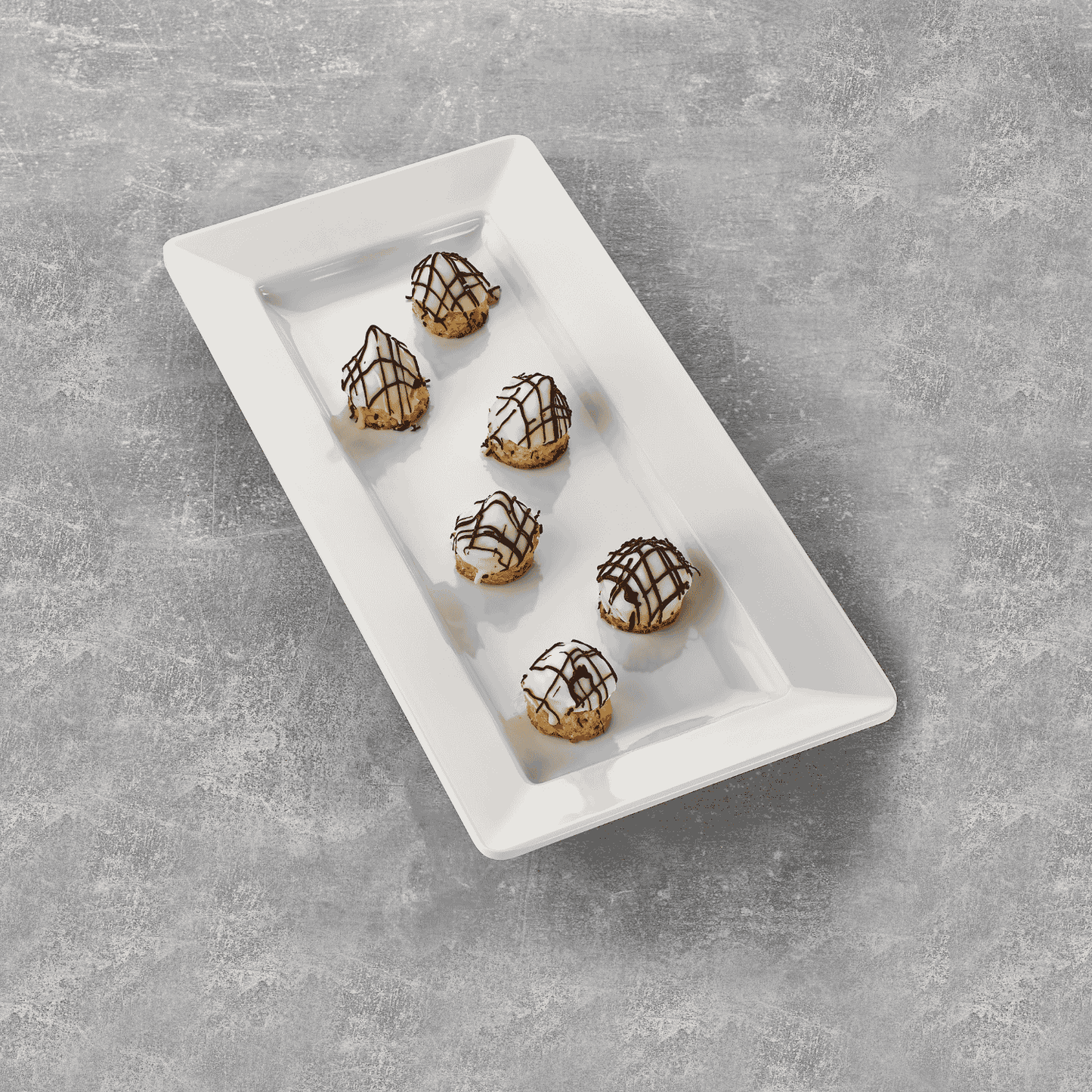 White 2/4 GN melamine tray by Fine Dine, durable and lightweight for serving food in commercial kitchens.