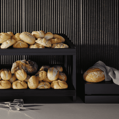 Black Madeira buffet tray GN 1/1 530x325x40 mm by Fine Dine, rectangular tray with raised edges for serving food.