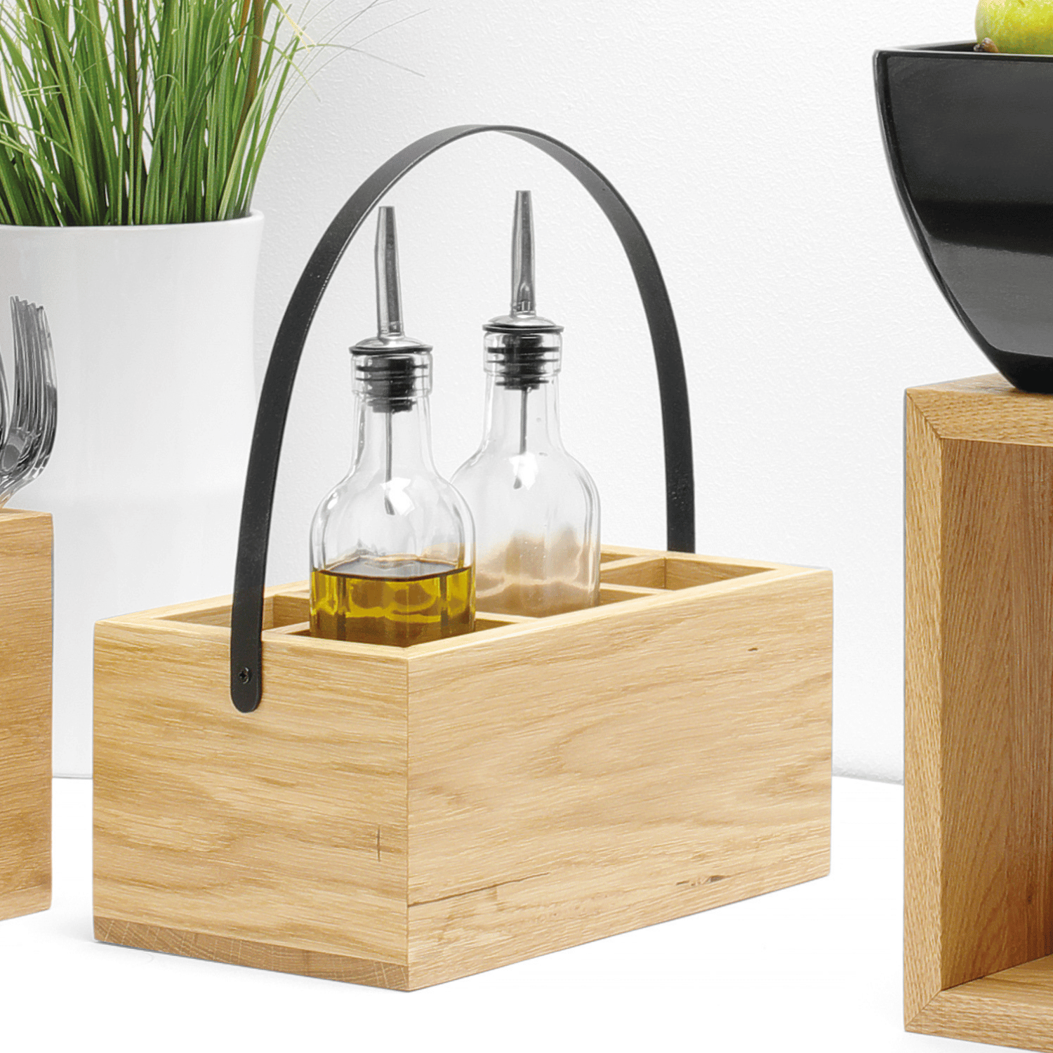 Fine Dine Madeira black box for cutlery and napkins, 280x180x120 mm, stylish table accessories storage container with compartments.