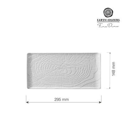 Fine Dine Nordic rectangular plate, 295x148mm, made of durable ceramic with a sleek, modern design for serving food.