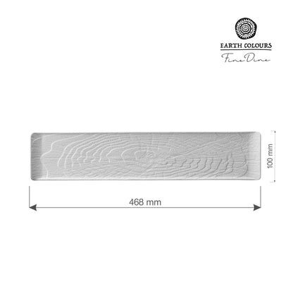Fine Dine Nordic rectangular side dish plate, 468x100mm, in white ceramic with sleek design, ideal for serving appetizers or side dishes.